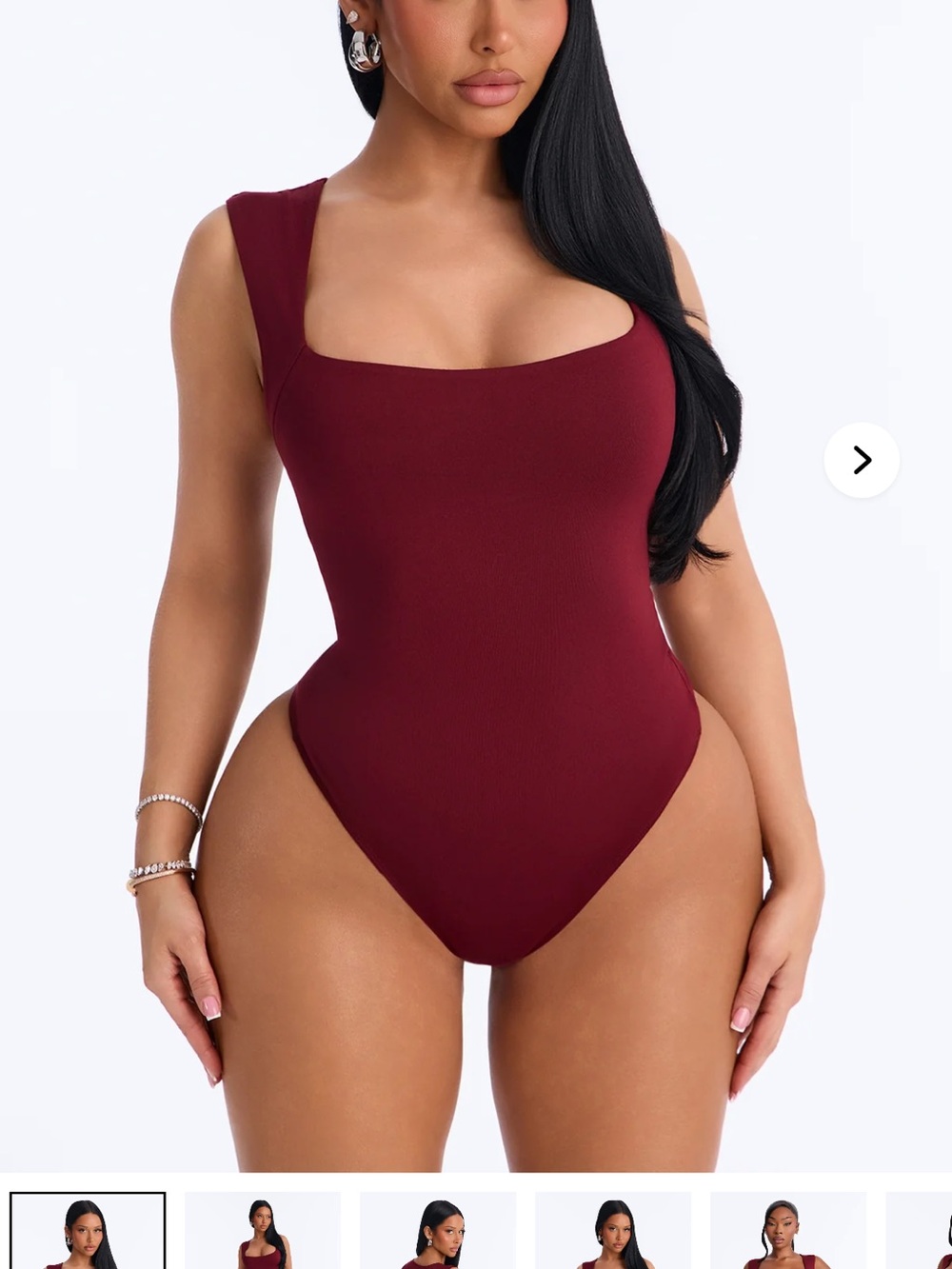 Serena Square Neck Bodysuit - Burgundy
XS NWT